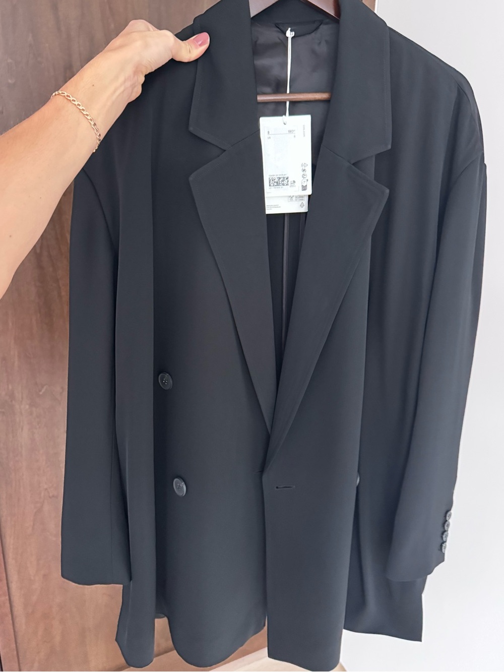 COS Oversized Draped Double-Breasted Blazer - Picture 7 of 8